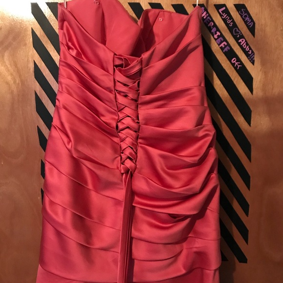 Coral Mermaid Prom Dress - Picture 4 of 8